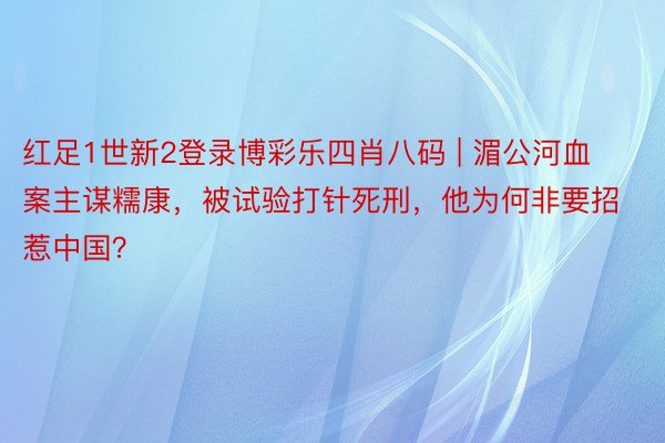 红足1世新2登录博彩乐四肖八码 | 湄公河血案主谋糯康，被试验打针死刑，他为何非要招惹中国？