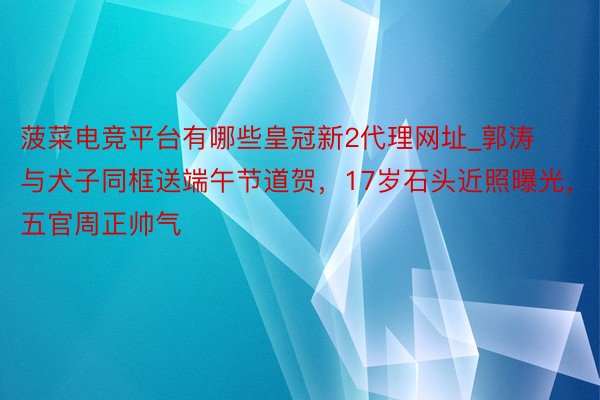 菠菜电竞平台有哪些皇冠新2代理网址_郭涛与犬子同框送端午节道贺，17岁石头近照曝光，五官周正帅气